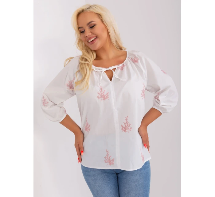 Bluzka LK BZ  biało różowy model 18837792 - FPrice