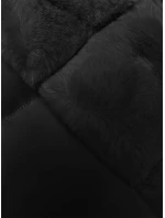 Černá dámská zimní bunda s ozdobnou kožešinou model 21246197 - J.STYLE