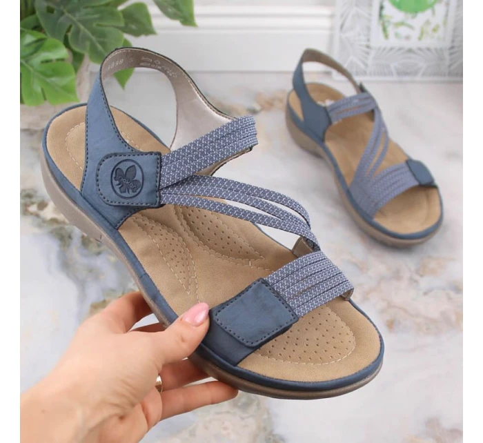 Pohodlné modré sandále Rieker W RKR587
