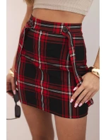 Dámska sukňa s gombíkmi kockovaná červená Dámska sukňa s gombíkmi kockovaná červená