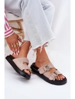 Dámské Sametové Sandały S Přezkami Big Star Světle Růžové model 21694391 - Big Star Shoes Dámské Sametové Sandały S Přezkami Big Star Světle Růžové model 21694391 - Big Star Shoes