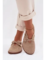 Kožené semišové polobotky Barefoot Dámské s pásky model 21937593 béžové - Zazoo Kožené semišové polobotky Barefoot Dámské s pásky model 21937593 béžové - Zazoo