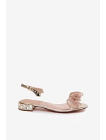 Dámské sandály průhledné s krystaly Zlaté model 22140888 - D&A