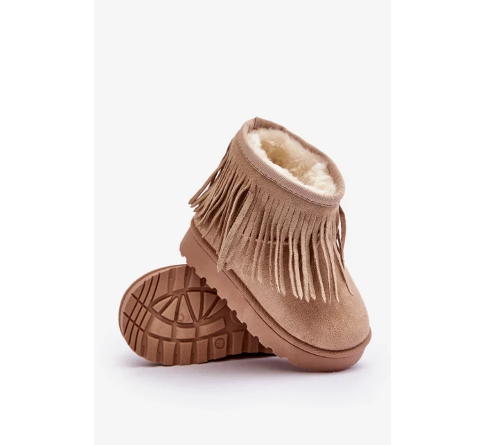 Zateplené dětské sněhule s ozdobnými třásněmi Béžová Nimia Zateplené dětské sněhule s ozdobnými třásněmi Béžová Nimia