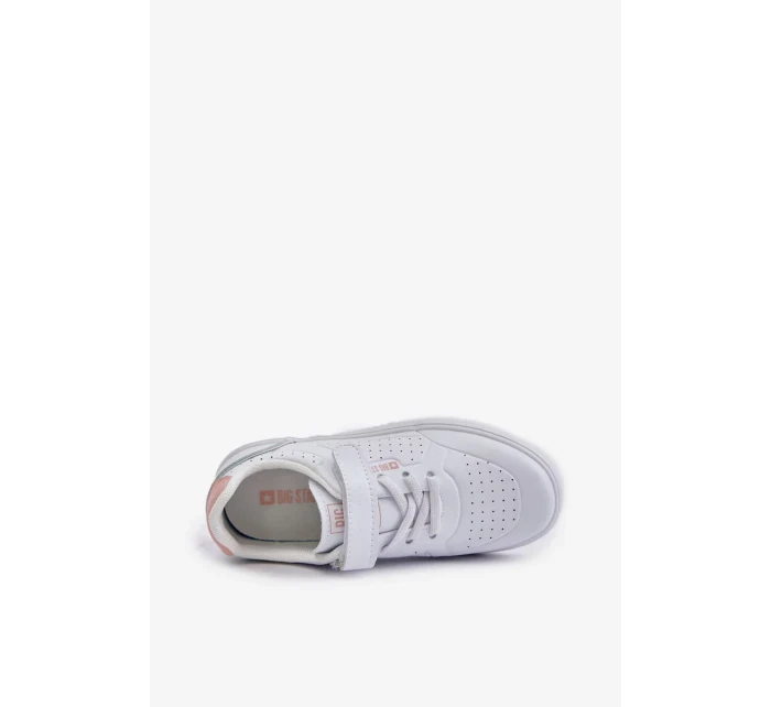 Detské tenisky z ekokože na suchý zips Big Star White