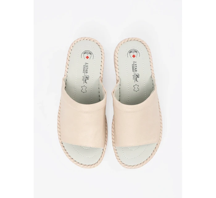 Originálne dámske papuče Jasnobeżowy Flat Heeled Originálne dámske papuče Jasnobeżowy Flat Heeled