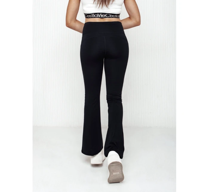 Dámské kalhoty s vysokým pasem černé Dstreet model 21979536 - FashionStreet