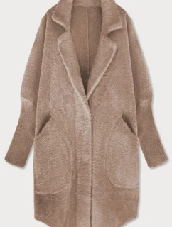 Dlouhý vlněný přehoz přes oblečení typu "alpaka" ve velbloudí barvě model 21735065 - MADE IN ITALY