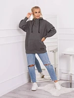 Mikina Warm-up s polovičným zipsom v grafitovej farbe