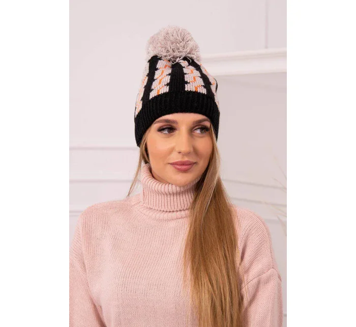 Dámská čepice s bambulí Rozalia model 18751655 - K-Fashion Dámská čepice s bambulí Rozalia model 18751655 - K-Fashion