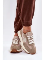 Dámské Sportovní Boty Z Semiše Na Platformě model 21686699 Béžové - VINCEZA