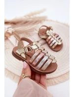 Sandałki Dziecięce Dziewczęce Z Eko Skóry Złote Mariana Sandałki Dziecięce Dziewczęce Z Eko Skóry Złote Mariana