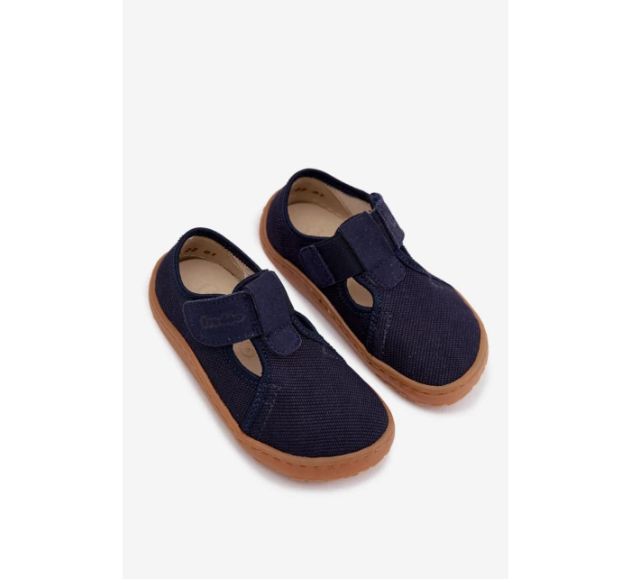 Dětské pantofle na suchý zip Barefoot  tmavě modré model 22007374 - Froddo