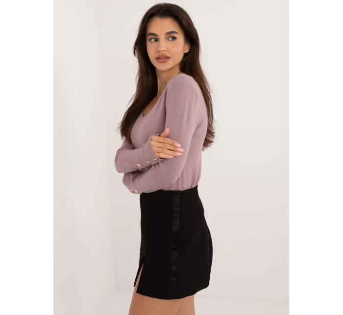 Sweter AT SW model 21326979 fioletowy - FPrice Sweter AT SW model 21326979 fioletowy - FPrice