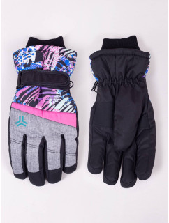 Yoclub Detské zimné lyžiarske rukavice REN-0320G-A150 Multicolour