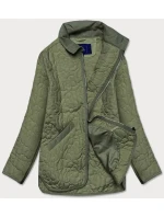 Tenká zelená dámska bunda s ozdobným prešívaním (JIN226) Tenká zelená dámska bunda s ozdobným prešívaním (JIN226)