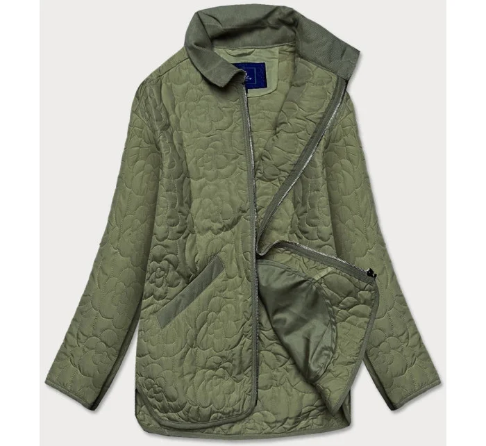 Tenká zelená dámská bunda s ozdobným prošíváním model 15834472 - Ann Gissy