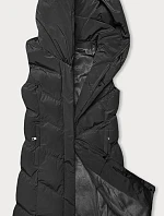 Dámska vesta so stojačikom a kapucňou čierna (23-011)