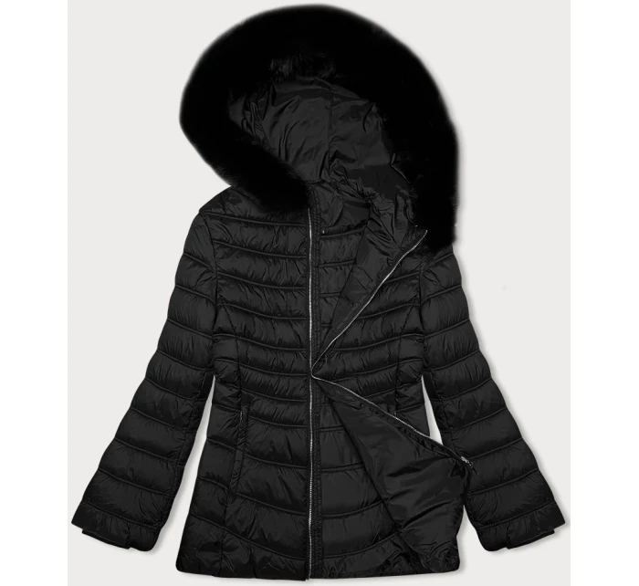 Černá dámská bunda s kapucí pro přechodné období model 21247400 - J.STYLE