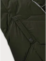 Dámska zimná plus size bunda v khaki farbe s kapucňou S'west (B8300-11)