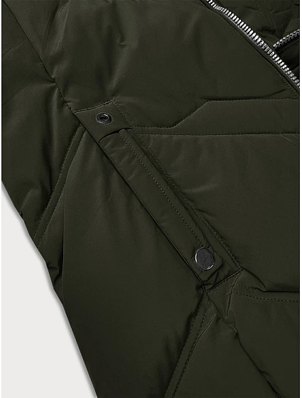 Dámská zimní plus size bunda v khaki barvě s kapucí model 21248361 - S'WEST Dámská zimní plus size bunda v khaki barvě s kapucí model 21248361 - S'WEST