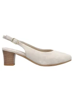 Béžové kožené lodičky s otvorenou špičkou Rieker 44651-60