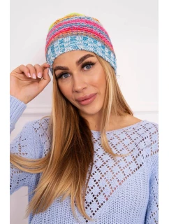 Krystyna fleecová čiapka K207 neon green+blue