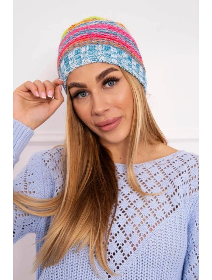 Krystyna fleecová čiapka K207 neon green+blue