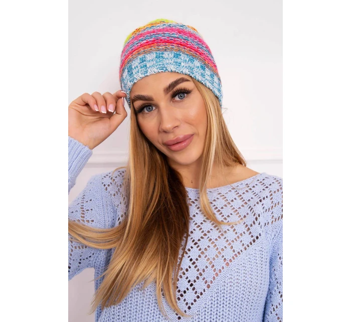 Krystyna fleecová čiapka K207 neon green+blue