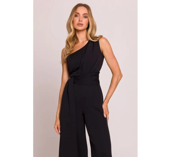 M845 Kombinéza na jedno rameno so šerpou - čierna M845 Kombinéza na jedno rameno so šerpou - čierna