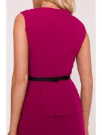 S427 Peplum šaty - slivka