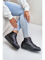 Zateplené dámske tenisky na platforme Black Zateplené dámske tenisky na platforme Black