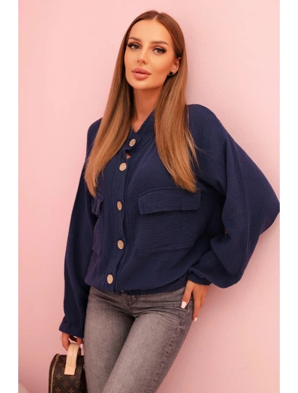 Dámske mušelínové tričko s dlhým rukávom granátové