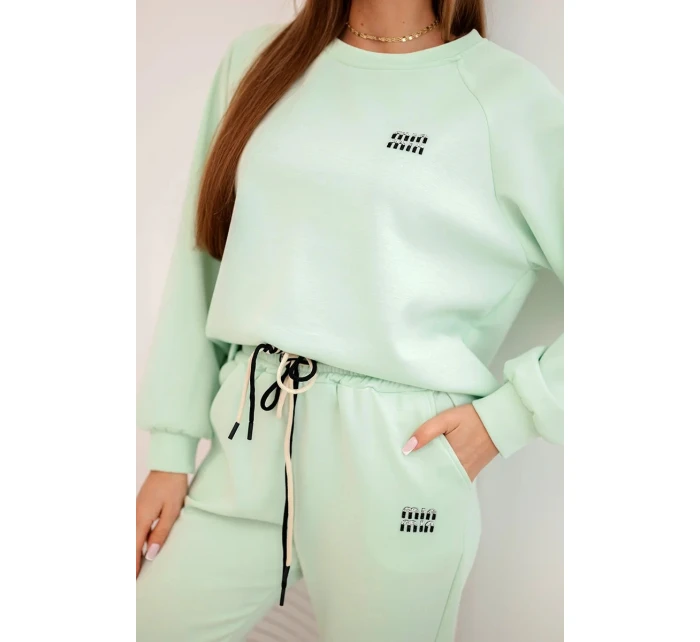 Dámska súprava z viskózy s mikinou a nohavicami butter mint Dámska súprava z viskózy s mikinou a nohavicami butter mint