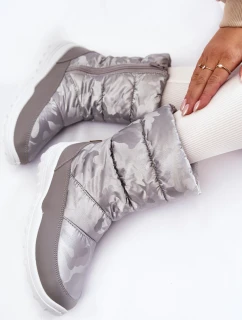 Damskie Wysokie Śniegowce Big Star KK274600 Szare