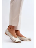 Kožené baleríny Zlaté model 21646187 - Zazoo