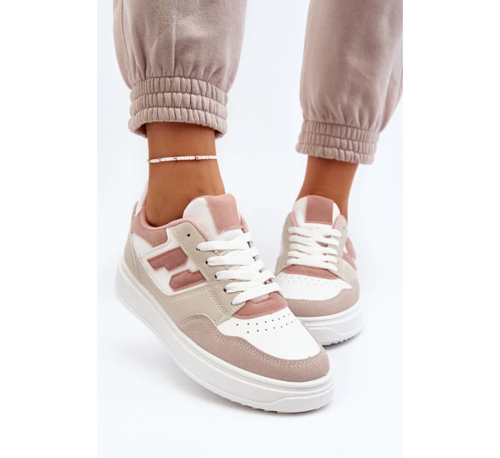 Damskie Niskie Sneakersy Beżowe Regines