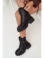 Botki Workery Damskie Z Ozdobami Ocieplane Czarne Lunea Botki Workery Damskie Z Ozdobami Ocieplane Czarne Lunea