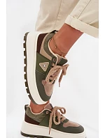 Zateplené dámské tenisky na platformě Zelená Florinda