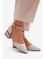 Lodičky na klínku s páskem Vinceza 62278 béžové