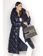 DŁUGA KURTKA PUCHOWA DAMSKA GRANATOWA model 21244364 - Ann Gissy