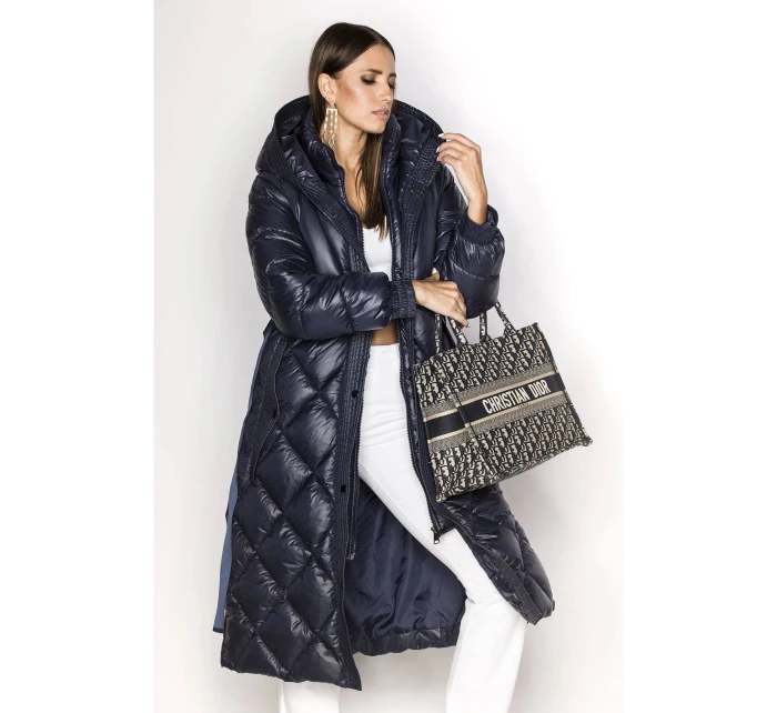 DŁUGA KURTKA PUCHOWA DAMSKA GRANATOWA model 21244364 - Ann Gissy