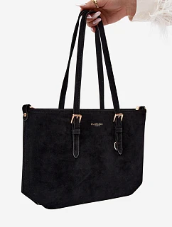 Shopper taška z imitace semiše Černá model 22221025 - Flora&Co