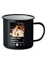 Personalizovaný retro plechový pohár s motívom prehrávača Personalizovaný retro plechový pohár s motívom prehrávača