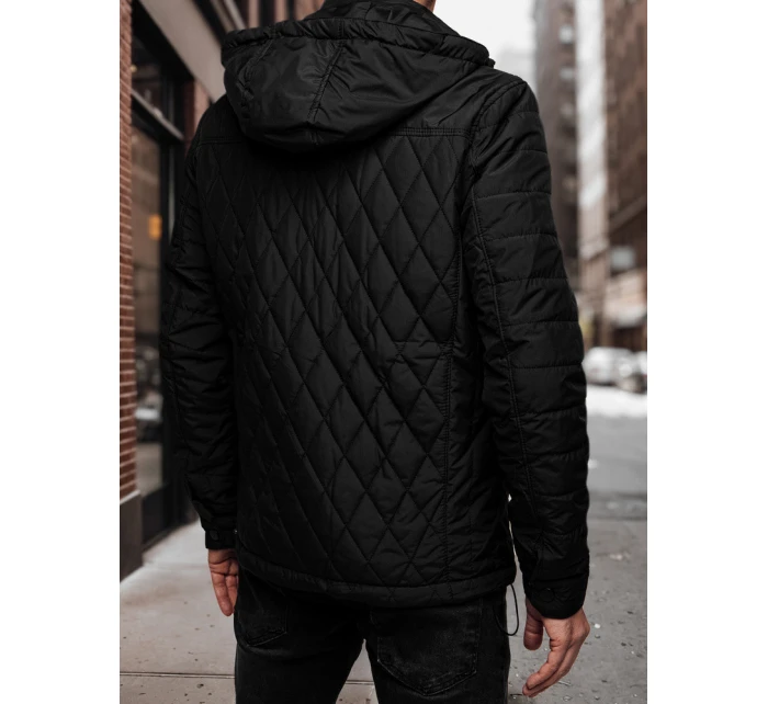 Pánská prošívaná bunda s kapucí černá Dstreet model 21982978 - FashionStreet
