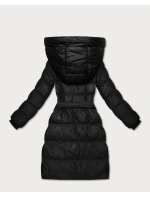 Černá prošívaná zimní bunda s páskem model 21748211 - J.STYLE