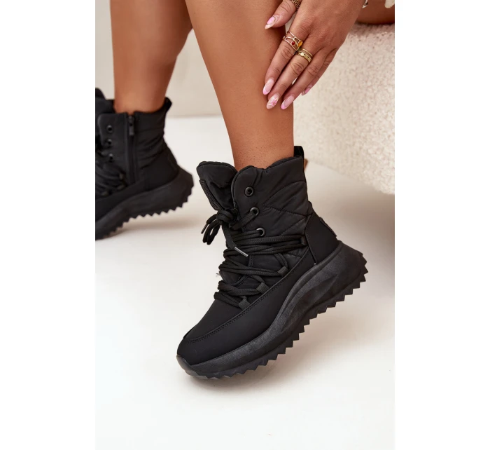 Dámské Sněhule Na Zip Big Star model 21706125 Černé - Big Star Shoes Dámské Sněhule Na Zip Big Star model 21706125 Černé - Big Star Shoes