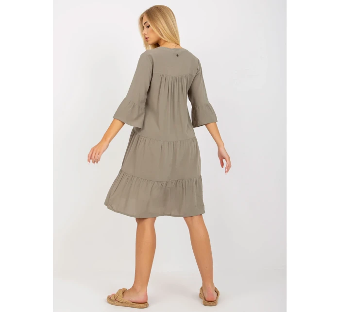 Šaty D73761M30214A5EN khaki farba