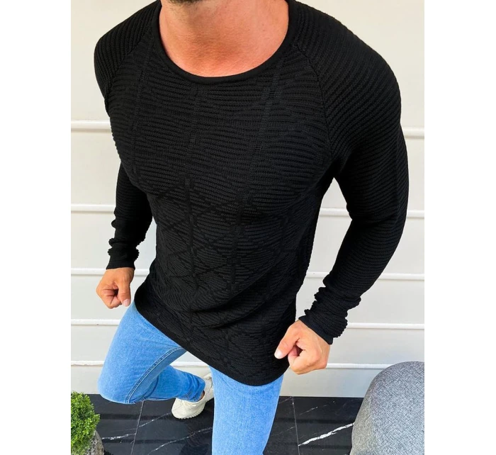 Pánský svetr přes hlavu černý model 21962600 - FashionStreet