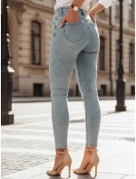 Dámské džínové úzké kalhoty s ozdobou modré Dstreet model 21985189 - FashionStreet